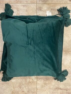 Forest Green Velvet Throw Pillow Cover